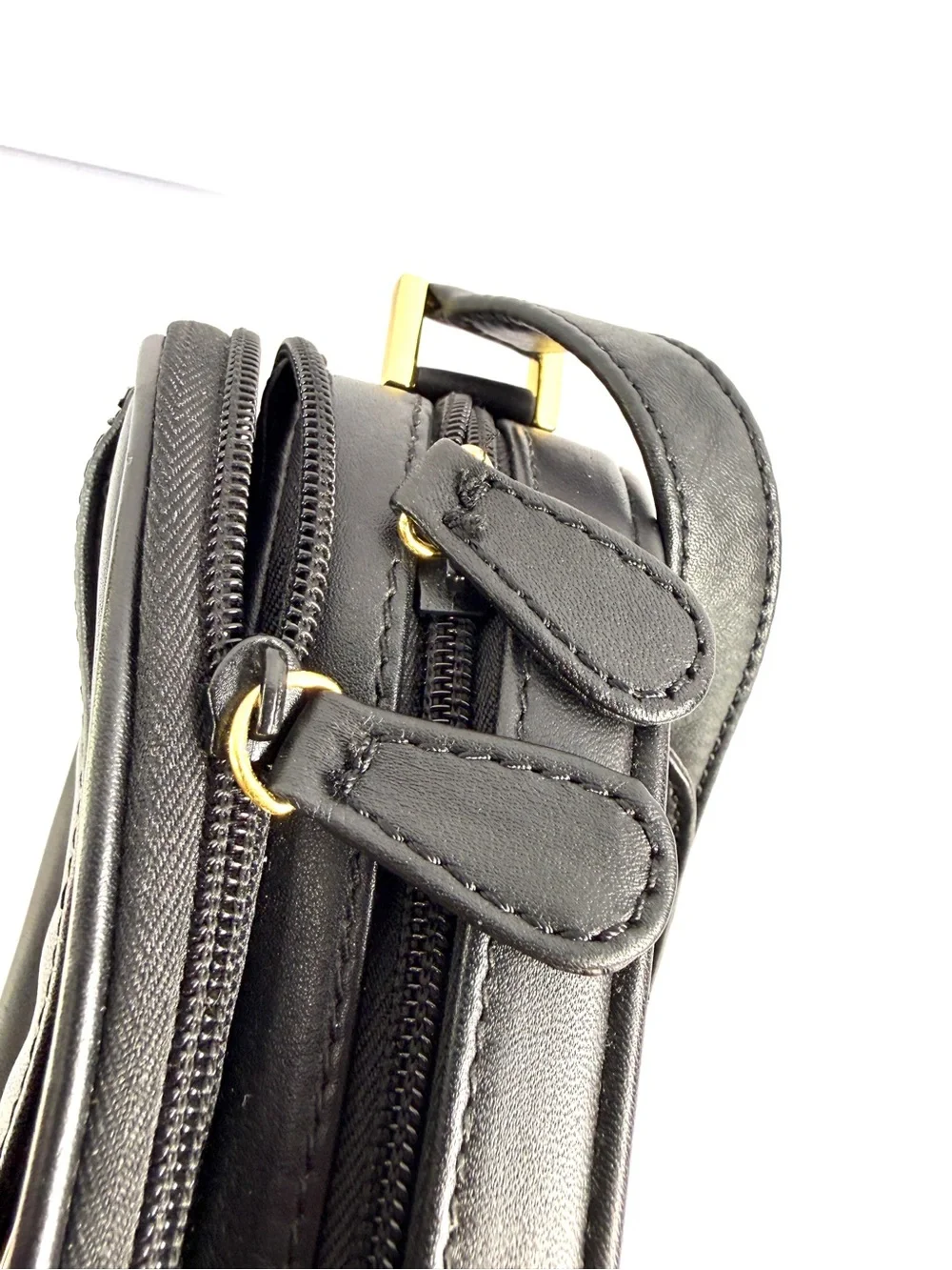 Etienne Aigner Black Crossbody Bag with Gold Hardware
